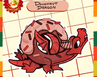 DOUGHNUT DRAGON Sticker! | holographic whimsical stickers