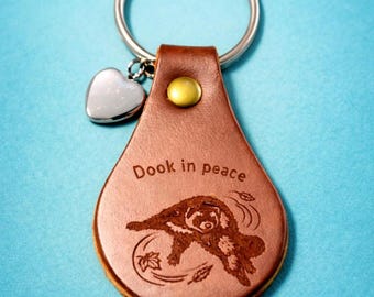 Ferret Memorial Keychain | Personalized Pet Loss Keepsake | Leather Ashes Vial Gift