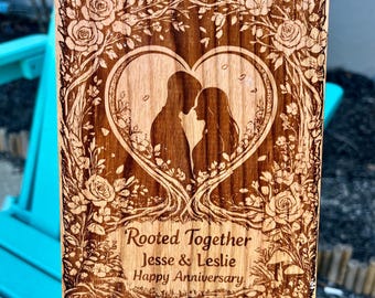 Engraved Wood Anniversary Cards | Personalized Wood Keepsake | Romantic Gift for Husband or Wife
