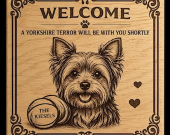 Yorkshire Terror Welcome Sign - Personalized Family Name Decor For Front Door