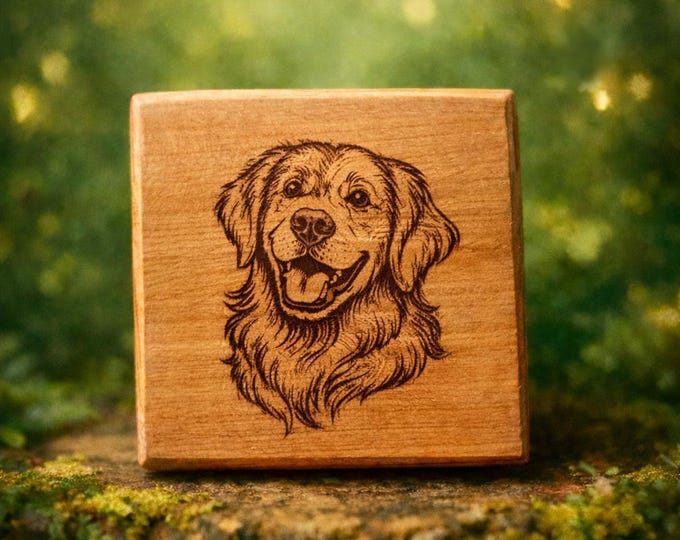 Featured listing image: Golden Retriever Memorial Block | Personalized Dog Grave Marker | Custom Name & Dates