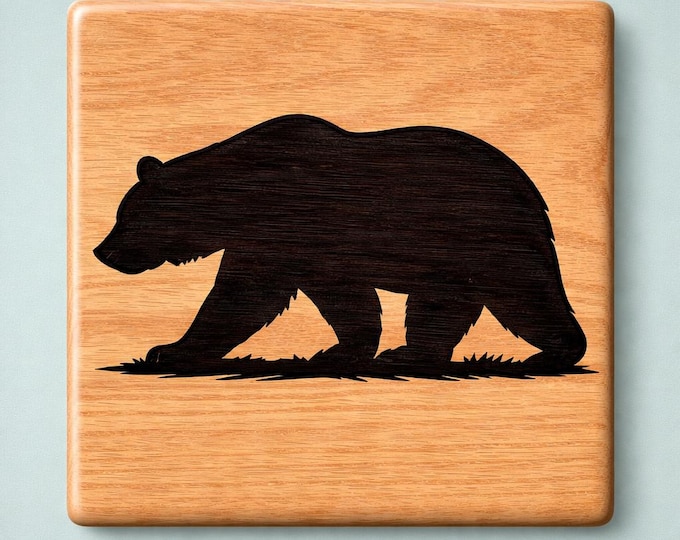 Set of 3 Oak Woodland Animal Signs, Moose Bear Deer, Rustic Cabin Lodge Decor