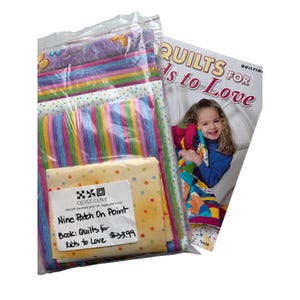 VTG Nine Patch On Point Quilt Kit Flerfärgade Quilts För Barn Att Älska Bok