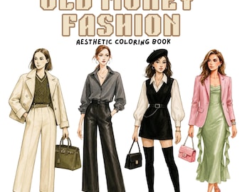 Old Money Fashion Coloring Book | Digital Download