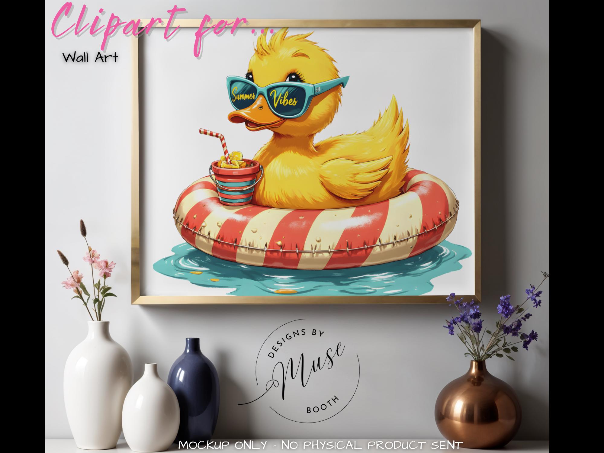 Summer Vibes Duck PNG Clipart | Pool Float Duck Graphic File | Cute ...
