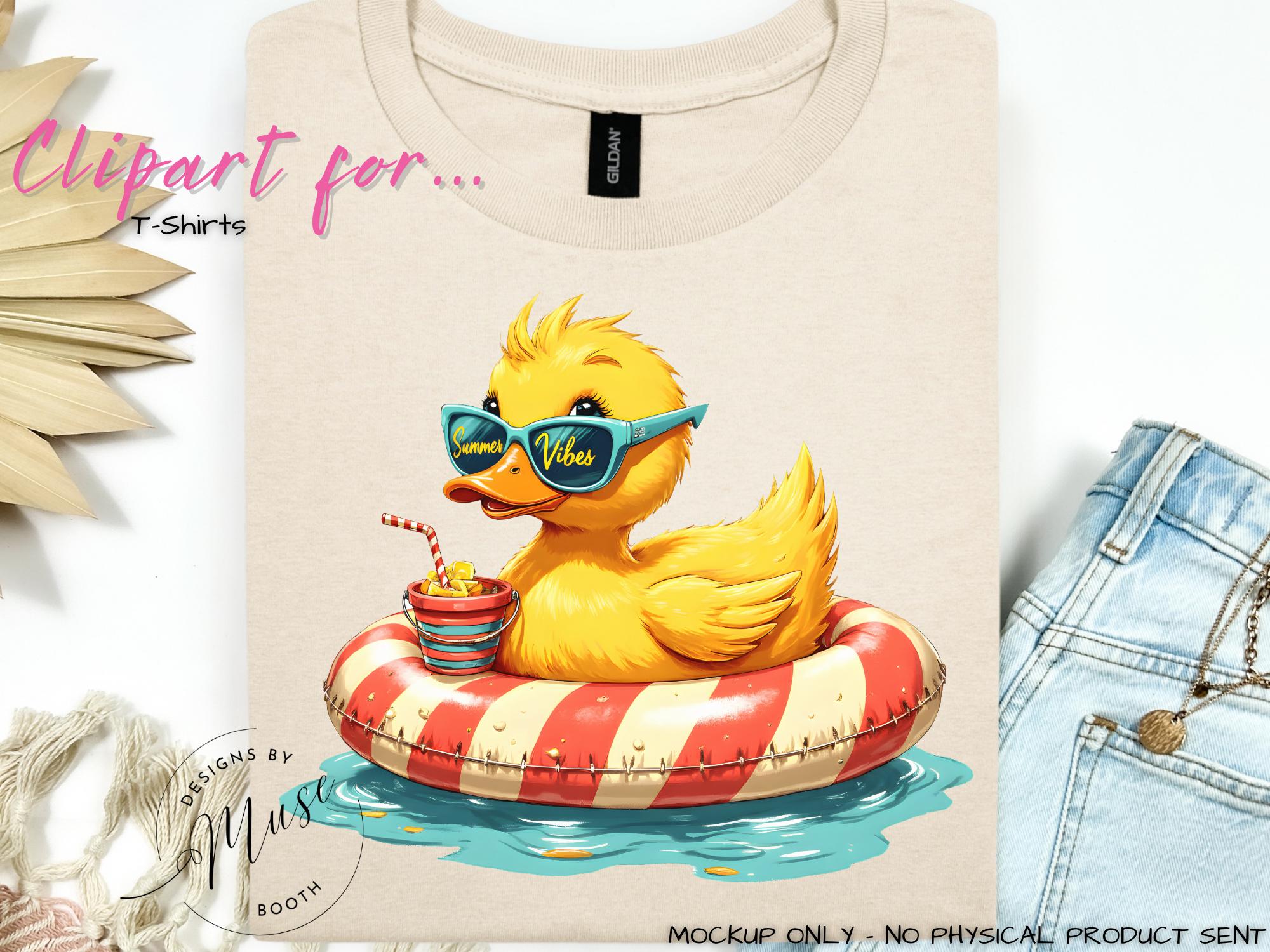 Summer Vibes Duck PNG Clipart | Pool Float Duck Graphic File | Cute ...
