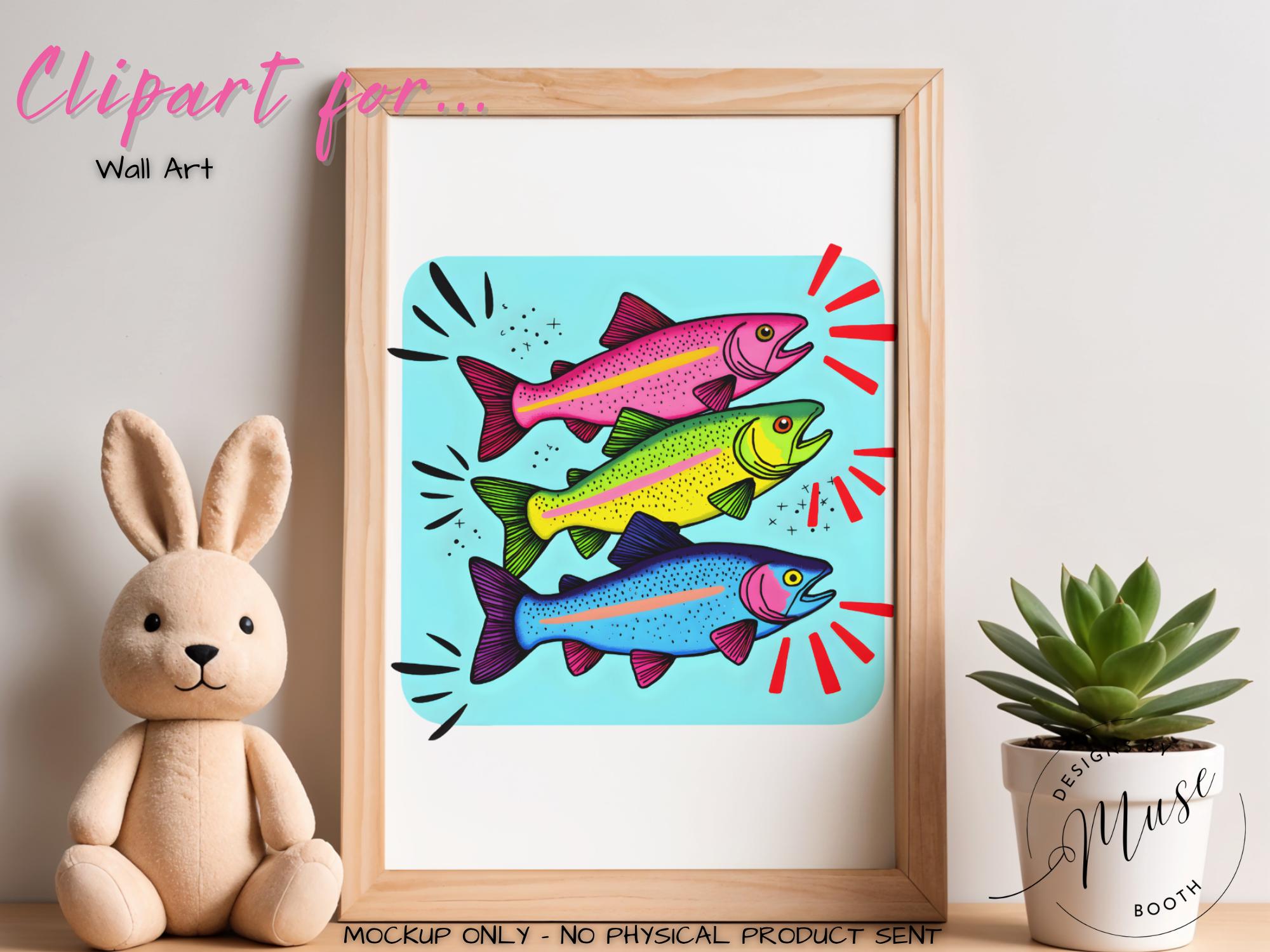 Fish 90s Picture 90s Trout PNG Clipart | Retro Rainbow Fish Graphic File | Y2K River ...