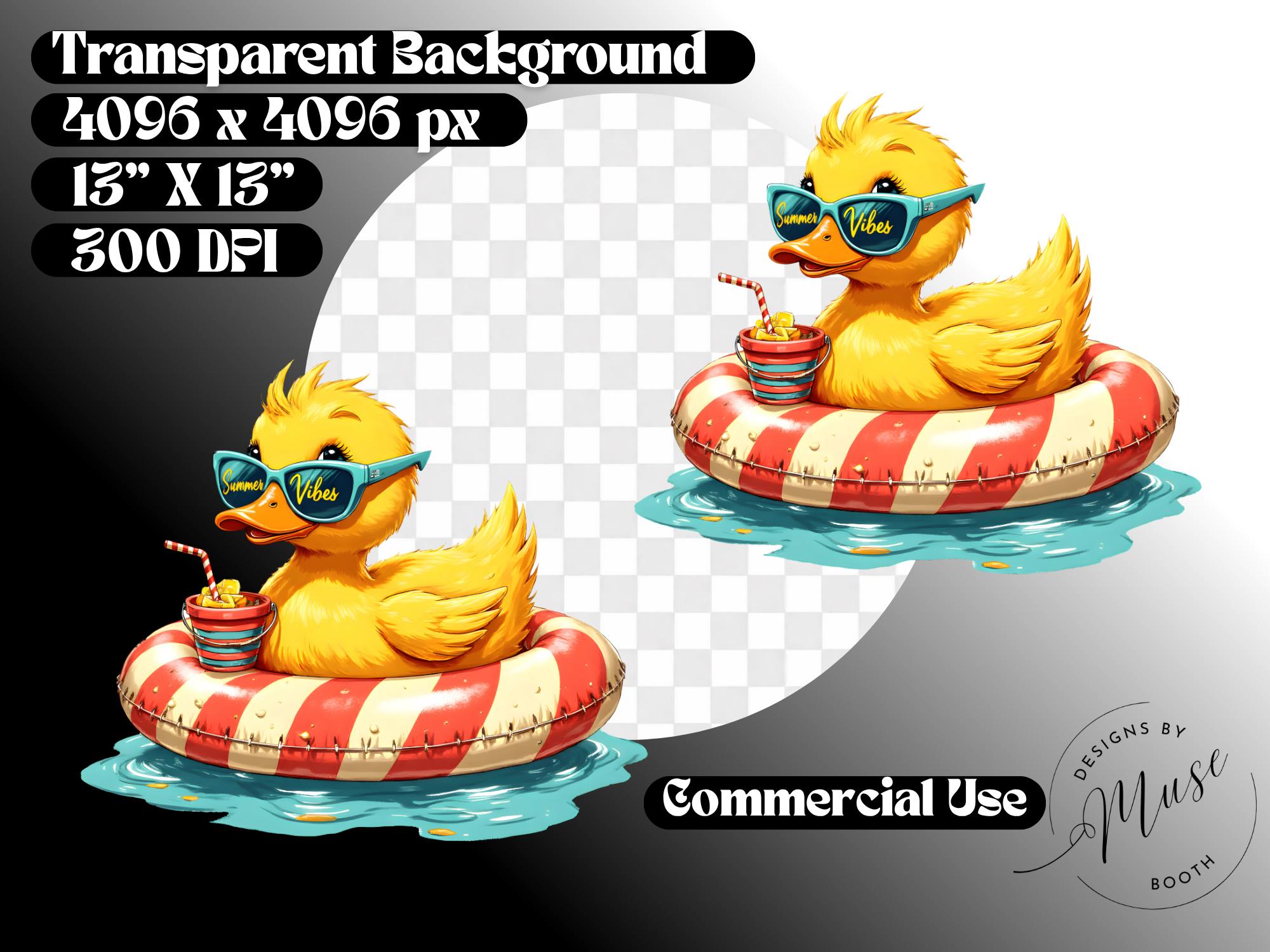 Summer Vibes Duck PNG Clipart | Pool Float Duck Graphic File | Cute ...