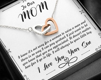 Necklace for Mom, Son's Love, Birthday Christmas Jewelry