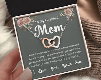 Necklace for Mom from Son, Mother's Day Gift, Birthday Christmas Jewelry