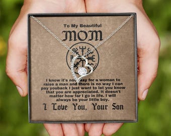 Necklace for Mom from Son, Mother's Day Gift (Message Card Included)