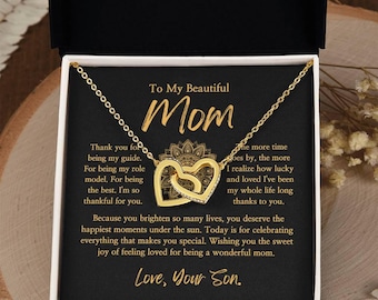 Necklace for Mom, Gold Finish, Personalized Message Card, Mother's Day Gift