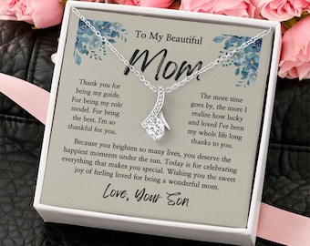 Mom Necklace Gift From Son, Mother's Day Gift, Emotional Message Card Jewelry