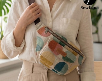 Koda Sling Bag Sewing Pattern PDF | Fanny Pack Pattern | Crossbody Belt Bag Tutorial | DIY Travel Chest Pack | Bag Making Pattern