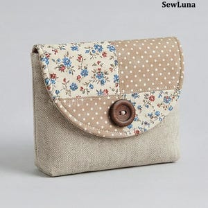 Patrón de costura para bolso de mano con solapa y botón de laurel / Plantilla de bolso de mano DIY (Patrón PDF)