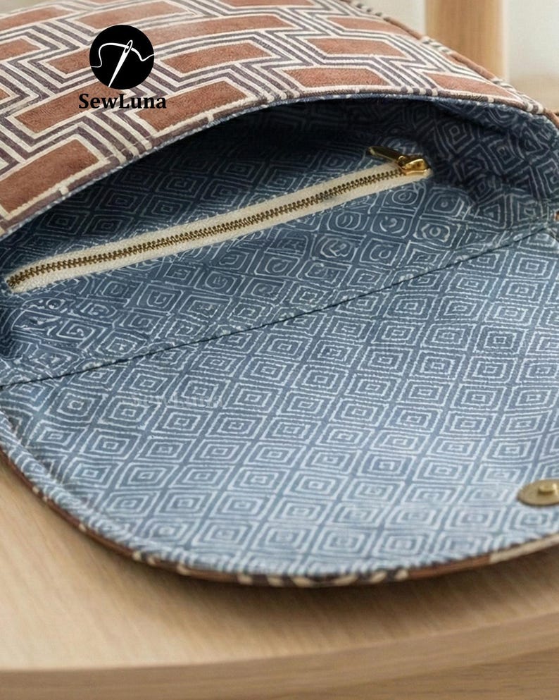 Crossbody Bag PDF Sewing Pattern 2 Sizes | Flora DIY Saddle Purse PDF ...