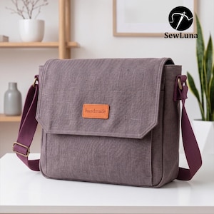 Messenger Bag Sewing Pattern | Alex Crossbody Canvas Tote PDF | DIY Commuter Purse Tutorial | Structured Satchel Bag | Intermediate Sewist