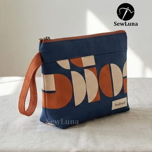 Modello di cucito PDF per la pochette da polso Arlo / Pochette con cerniera in 3 misure, borsa per cosmetici / Tutorial digitale per borsa per cosmetici