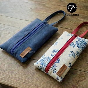 Kova-hulptasje pdf-naaipatroon | Ritszakje pdf-naaipatroon | Zelfstudie tas voor beginners | Eenvoudig etuipatroon