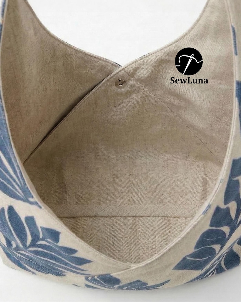Patrón de costura en PDF para bolso hobo Lora Wrapped (2 tamaños) / Tutorial para bolso tote holgado / Bolso estilo kimono para principiantes (hazlo tú mismo) / Bolso tote minimalista envuelto imagen 10