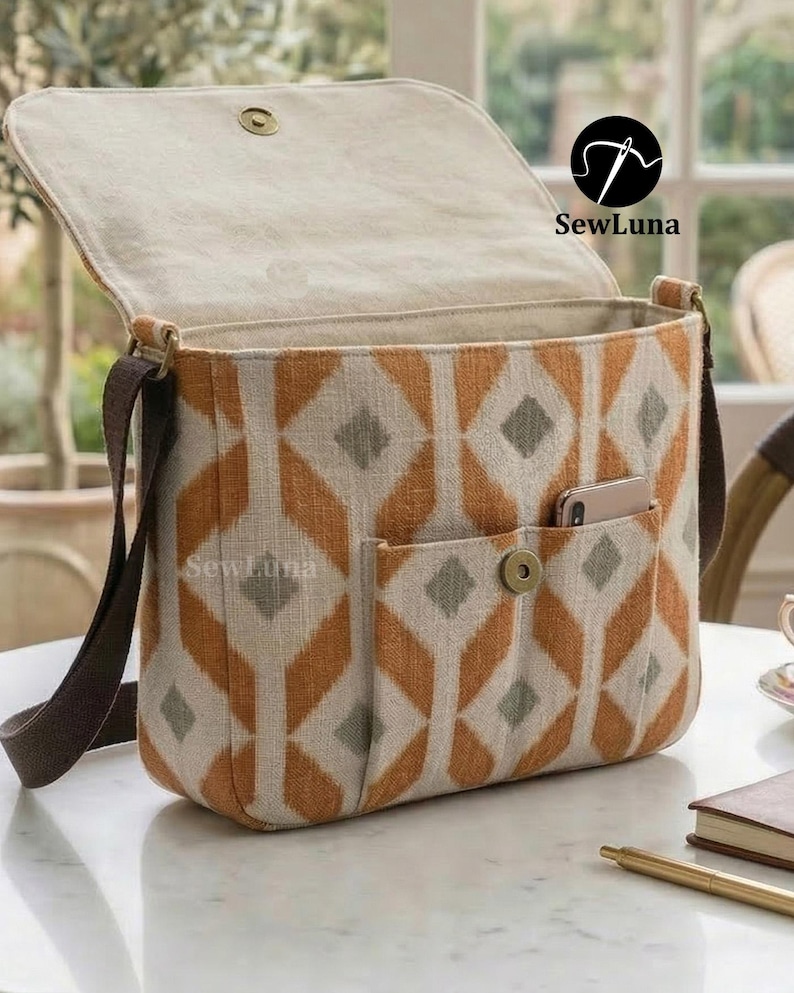 Caspian Messenger Bag PDF Sewing Pattern | PDF Crossbody Bag Pattern ...