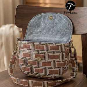 Flora Crossbody Bag PDF Sewing Pattern 2 Sizes | DIY Saddle Purse PDF ...