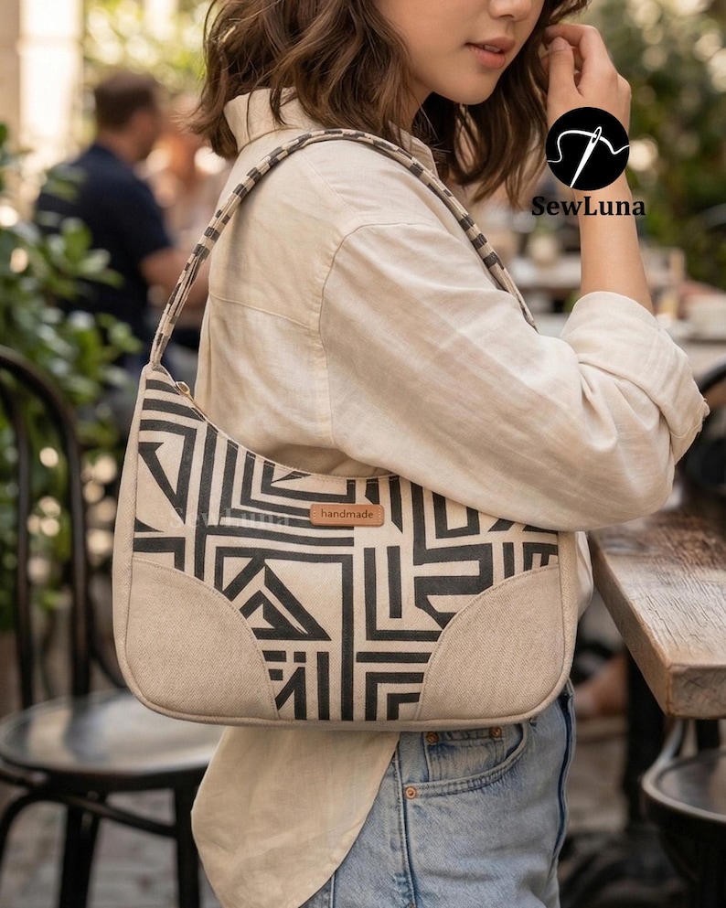 Shoulder Bag Sewing Pattern | PDF Handbag Tutorial | Avery Curved Hobo ...
