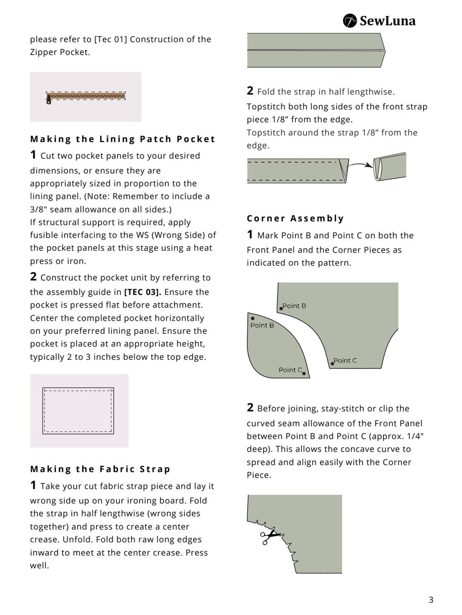 Shoulder Bag Sewing Pattern | PDF Handbag Tutorial | Avery Curved Hobo ...