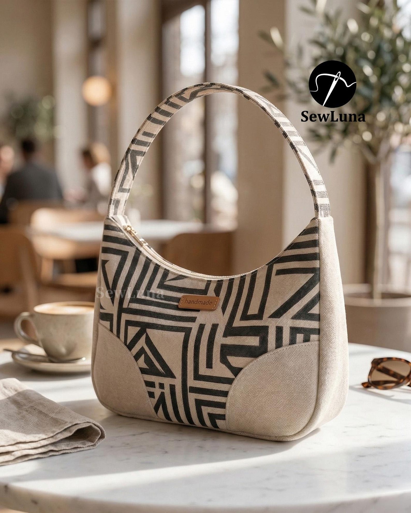 Shoulder Bag Sewing Pattern | PDF Handbag Tutorial | Avery Curved Hobo ...