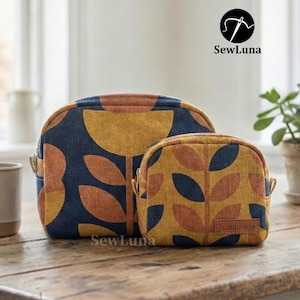 Juno Curved Pouch  2 sizes PDF Sewing Pattern | DIY Makeup Bag Sewing Tutorial | Toiletry Case | Beginner Friendly Sewing Project