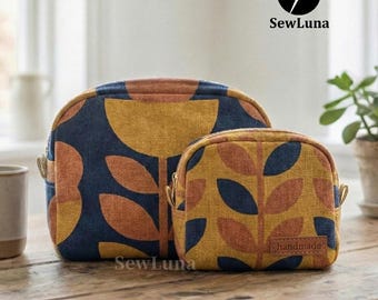 Juno Curved Pouch 2 Größen PDF Schnittmuster | Schminktäschchen PDF | DIY Kulturbeutel Tutorial | Mäppchen Muster | Anfänger Nähprojekt