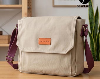 Alex Messenger-Tasche Schnittmuster | Crossbody Canvas Tragetasche PDF | DIY Pendler Geldbörse Tutorial | Strukturierte Umhängetasche | Fortgeschrittene Sewist