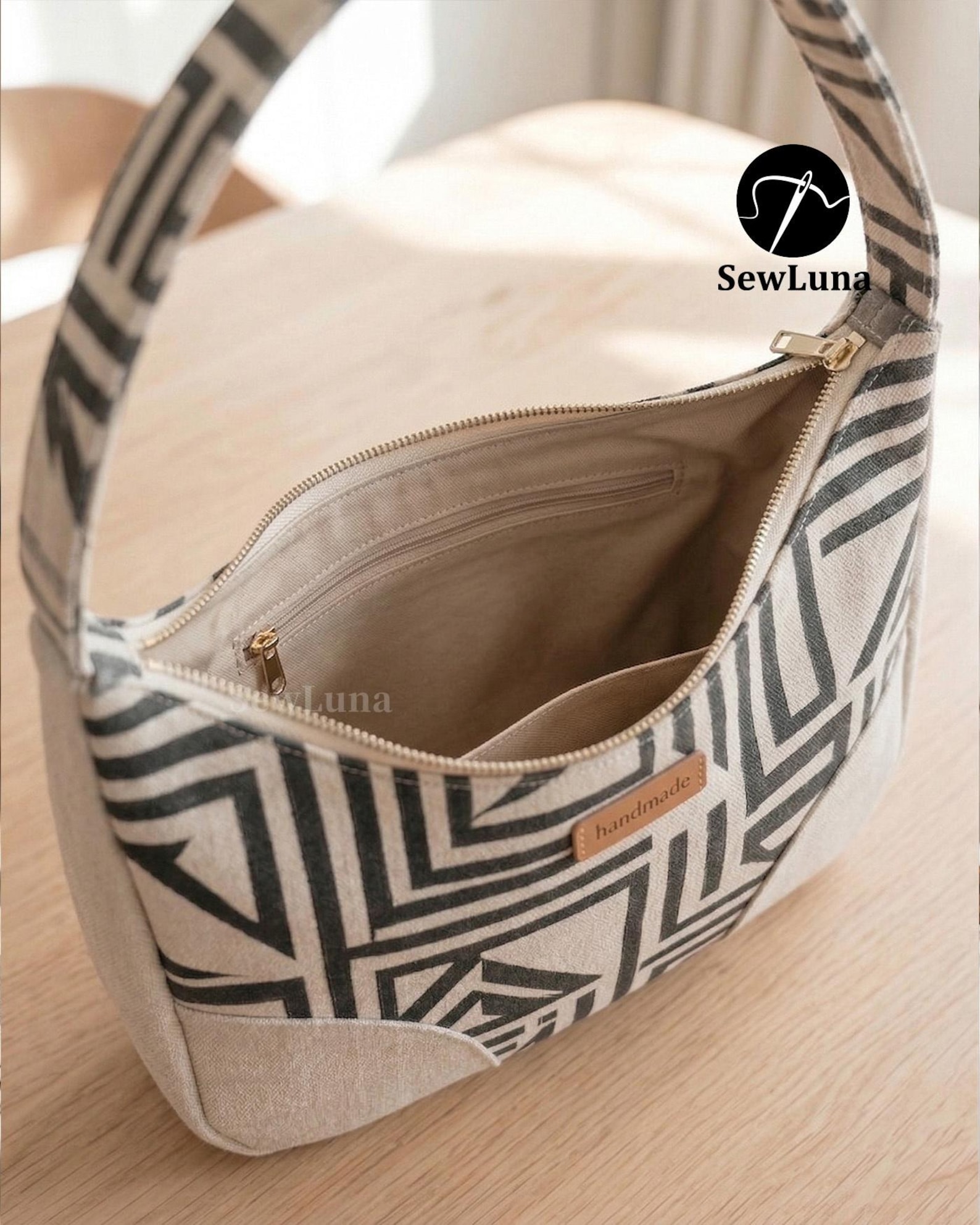 Shoulder Bag Sewing Pattern | PDF Handbag Tutorial | Avery Curved Hobo ...