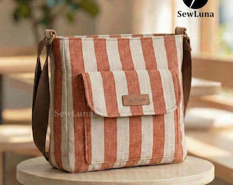Zora Urban Crossbody Bag PDF Schnittmuster | Taschenmuster für Anfänger | DIY Messenger Tasche aus Canvas | Einfaches alltägliches Taschenherstellungsprojekt