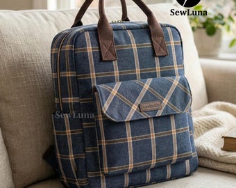Schnittmuster Rucksack | Tasche mit Struktur PDF Anleitung | Boxy Pendeln Rucksack | Intermediate Bag Making DIY | Fiona Taschenmuster