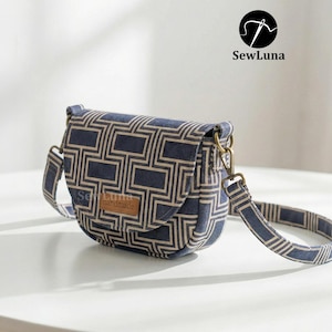 Crossbody Bag PDF Sewing Pattern 2 Sizes | Flora DIY Saddle Purse PDF ...