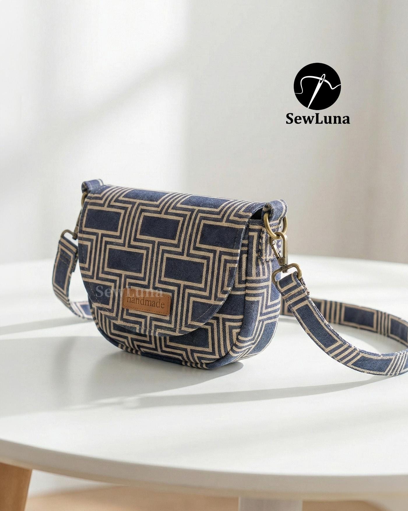 Flora Crossbody Bag PDF Sewing Pattern 2 Sizes | DIY Saddle Purse PDF ...