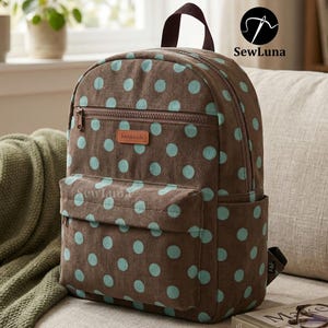 Modello di cucito PDF per zaino giornaliero Gerva / Tutorial per borsa da pendolare / Modello fai da te per zaino giornaliero / Progetto di artigianato intermedio