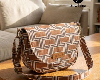 Flora Crossbody Bag PDF Schnittmuster 2 Größen | DIY Saddle Bag PDF Anleitung | Anfänger Umhängetasche | Curvy Crossbody Digital Download