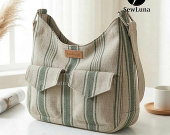 Relic Hobo Bag Schnittmuster PDF | Slouchy Schultertasche Tutorial | DIY Alltags Geldbörse Blueprint | Handtaschen-Schnittmuster für fortgeschrittene Näherinnen