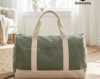 Duffel Bag Schnittmuster PDF | Willow Weekender Bag Tutorial | DIY Canvas Reisetasche | Praktisches Nähprojekt für Crafters