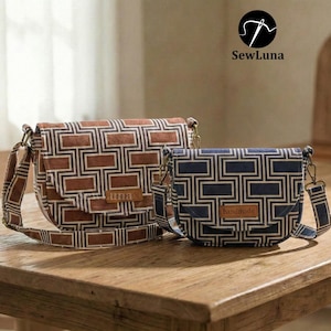 Crossbody Bag PDF Sewing Pattern 2 Sizes | Flora DIY Saddle Purse PDF ...
