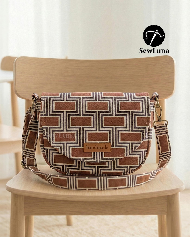 Flora Crossbody Bag PDF Sewing Pattern 2 Sizes | DIY Saddle Purse PDF ...