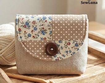 Laurel Flap Pouch PDF Schnittmuster | DIY kleine Clutch Vorlage | DIY Patchwork Kosmetiktasche | Scrap Buster Handwerksprojekt