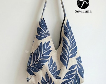 2 Größen Lora Wrapped Hobo Bag PDF Schnittmuster | Slouchy Tragetasche Tutorial | Anfänger Kimono Stil Tasche DIY | Minimalistische gewickelte Tasche