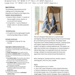 Patrón de costura en PDF para bolso hobo Lora Wrapped (2 tamaños) / Tutorial para bolso tote holgado / Bolso estilo kimono para principiantes (hazlo tú mismo) / Bolso tote minimalista envuelto imagen 7