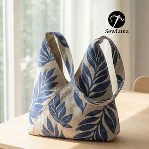 Patrón de costura en PDF para bolso hobo Lora Wrapped (2 tamaños) / Tutorial para bolso tote holgado / Bolso estilo kimono para principiantes (hazlo tú mismo) / Bolso tote minimalista envuelto imagen 5