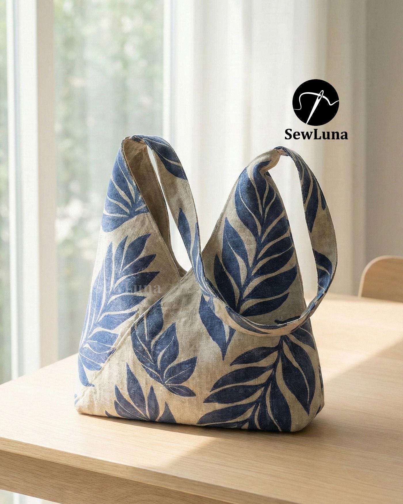 2 Sizes Wrapped Hobo Bag PDF Sewing Pattern | Lora Slouchy Tote Bag ...