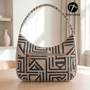 Patrón de costura para bolso de hombro / Tutorial en PDF para bolso de mano / Patrón para bolso hobo curvo Avery / Bolso con cremallera DIY / Proyecto de costura de nivel intermedio imagen 6