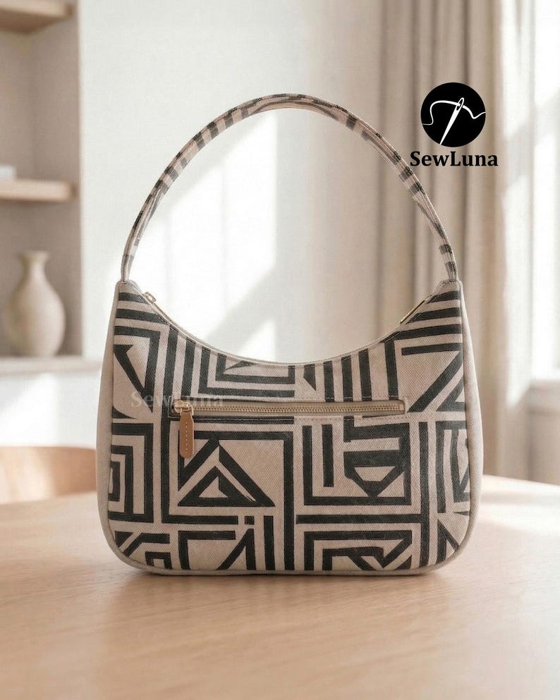 Shoulder Bag Sewing Pattern | PDF Handbag Tutorial | Avery Curved Hobo ...